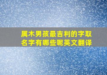 属木男孩最吉利的字取名字有哪些呢英文翻译