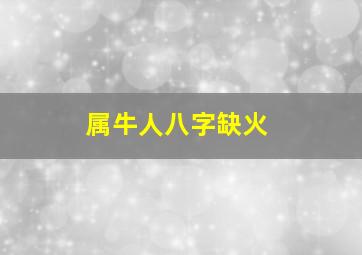 属牛人八字缺火