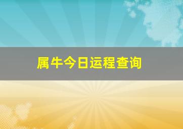 属牛今日运程查询