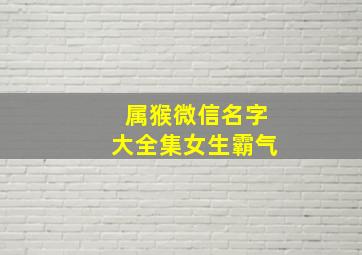 属猴微信名字大全集女生霸气