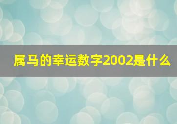 属马的幸运数字2002是什么