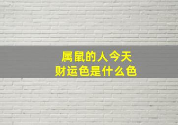 属鼠的人今天财运色是什么色