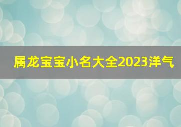 属龙宝宝小名大全2023洋气