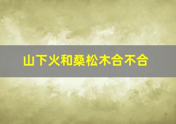 山下火和桑松木合不合