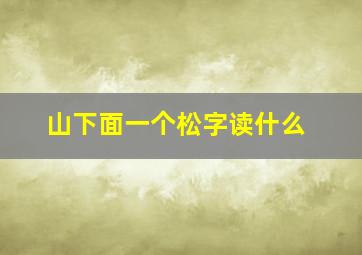 山下面一个松字读什么