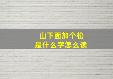 山下面加个松是什么字怎么读