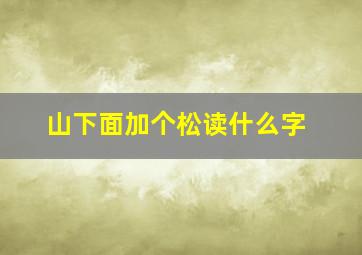 山下面加个松读什么字