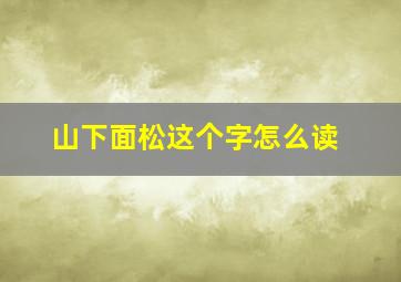 山下面松这个字怎么读