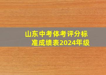 山东中考体考评分标准成绩表2024年级