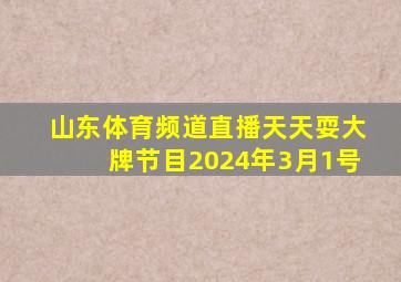 山东体育频道直播天天耍大牌节目2024年3月1号