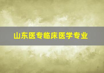 山东医专临床医学专业