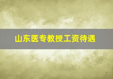 山东医专教授工资待遇