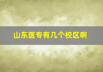 山东医专有几个校区啊