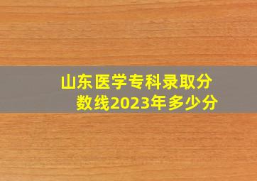 山东医学专科录取分数线2023年多少分