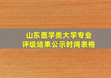 山东医学类大学专业评级结果公示时间表格