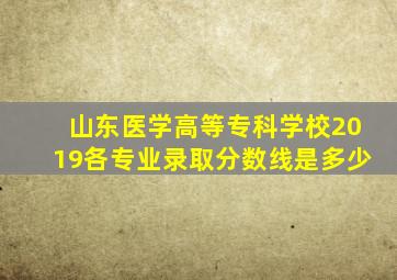 山东医学高等专科学校2019各专业录取分数线是多少