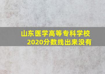 山东医学高等专科学校2020分数线出来没有