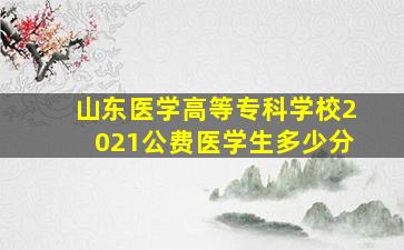 山东医学高等专科学校2021公费医学生多少分