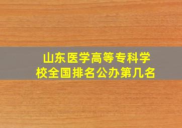 山东医学高等专科学校全国排名公办第几名