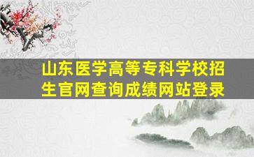 山东医学高等专科学校招生官网查询成绩网站登录