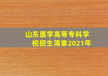 山东医学高等专科学校招生简章2021年