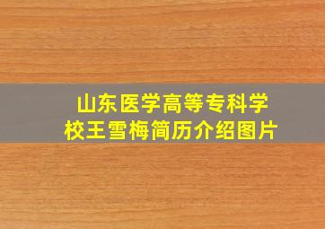 山东医学高等专科学校王雪梅简历介绍图片