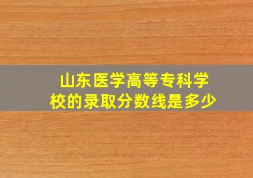 山东医学高等专科学校的录取分数线是多少