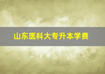 山东医科大专升本学费