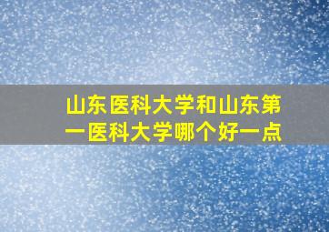 山东医科大学和山东第一医科大学哪个好一点