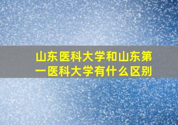 山东医科大学和山东第一医科大学有什么区别