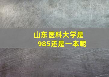 山东医科大学是985还是一本呢