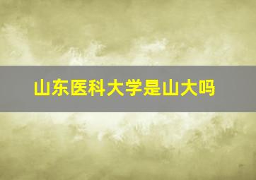 山东医科大学是山大吗