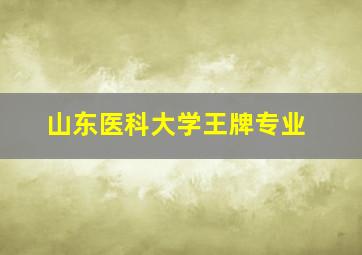 山东医科大学王牌专业