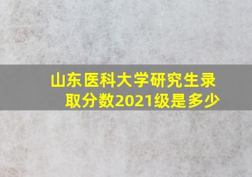 山东医科大学研究生录取分数2021级是多少