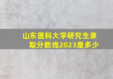 山东医科大学研究生录取分数线2023是多少