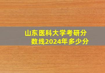 山东医科大学考研分数线2024年多少分