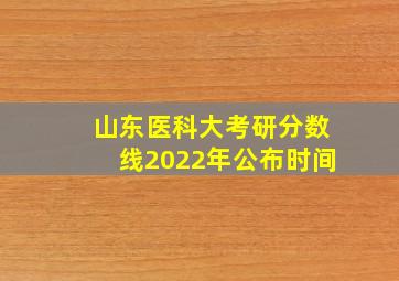 山东医科大考研分数线2022年公布时间