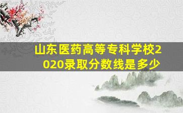 山东医药高等专科学校2020录取分数线是多少