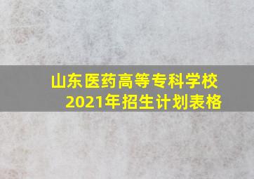 山东医药高等专科学校2021年招生计划表格