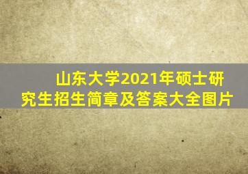 山东大学2021年硕士研究生招生简章及答案大全图片