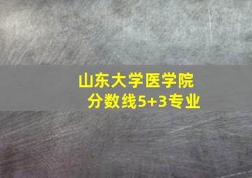 山东大学医学院分数线5+3专业