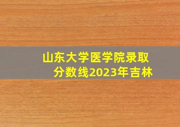 山东大学医学院录取分数线2023年吉林