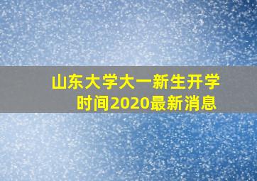 山东大学大一新生开学时间2020最新消息