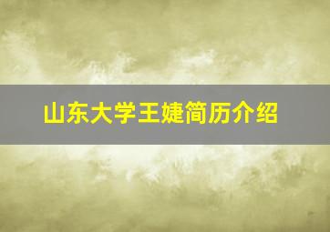 山东大学王婕简历介绍