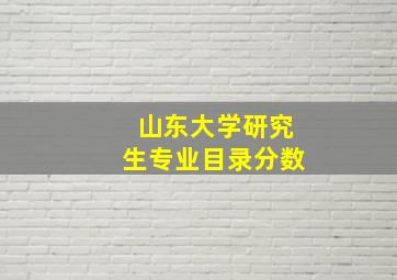 山东大学研究生专业目录分数