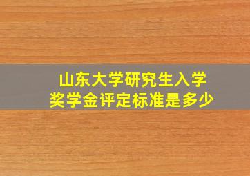 山东大学研究生入学奖学金评定标准是多少