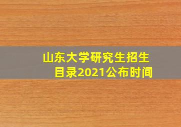 山东大学研究生招生目录2021公布时间