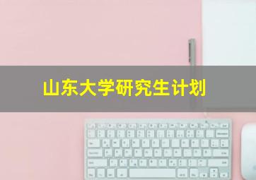 山东大学研究生计划