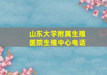 山东大学附属生殖医院生殖中心电话