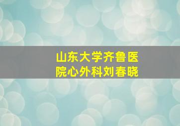 山东大学齐鲁医院心外科刘春晓